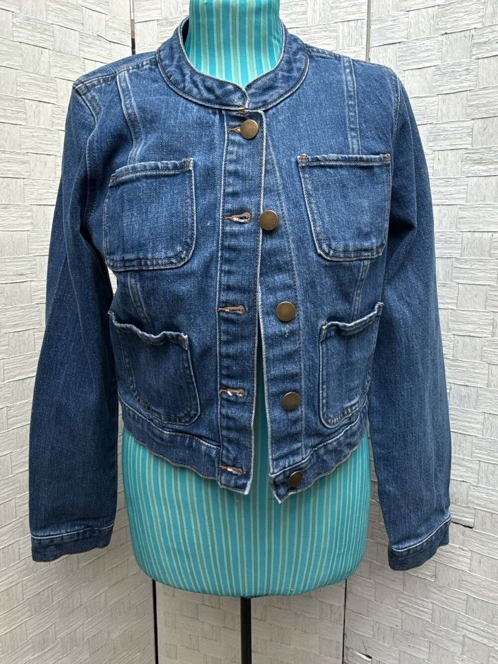Draper James RSVP Denim Jacket Size M 4 Pocket Blue